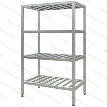 Стеллаж полочный СПЛп &laquo;Profi Inox&raquo; 1600х1000х600 (полка-решетка 4 шт.)