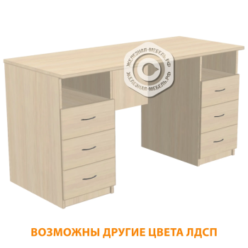 Стол рабочий с двумя тумбами СрТ-9 (ЛДСП дуб молочный)