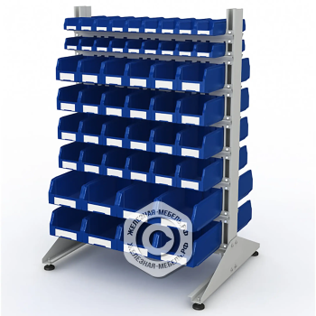 Стеллаж для пластиковых лотков SORTEX двухсторонний 1500x1000x800.06