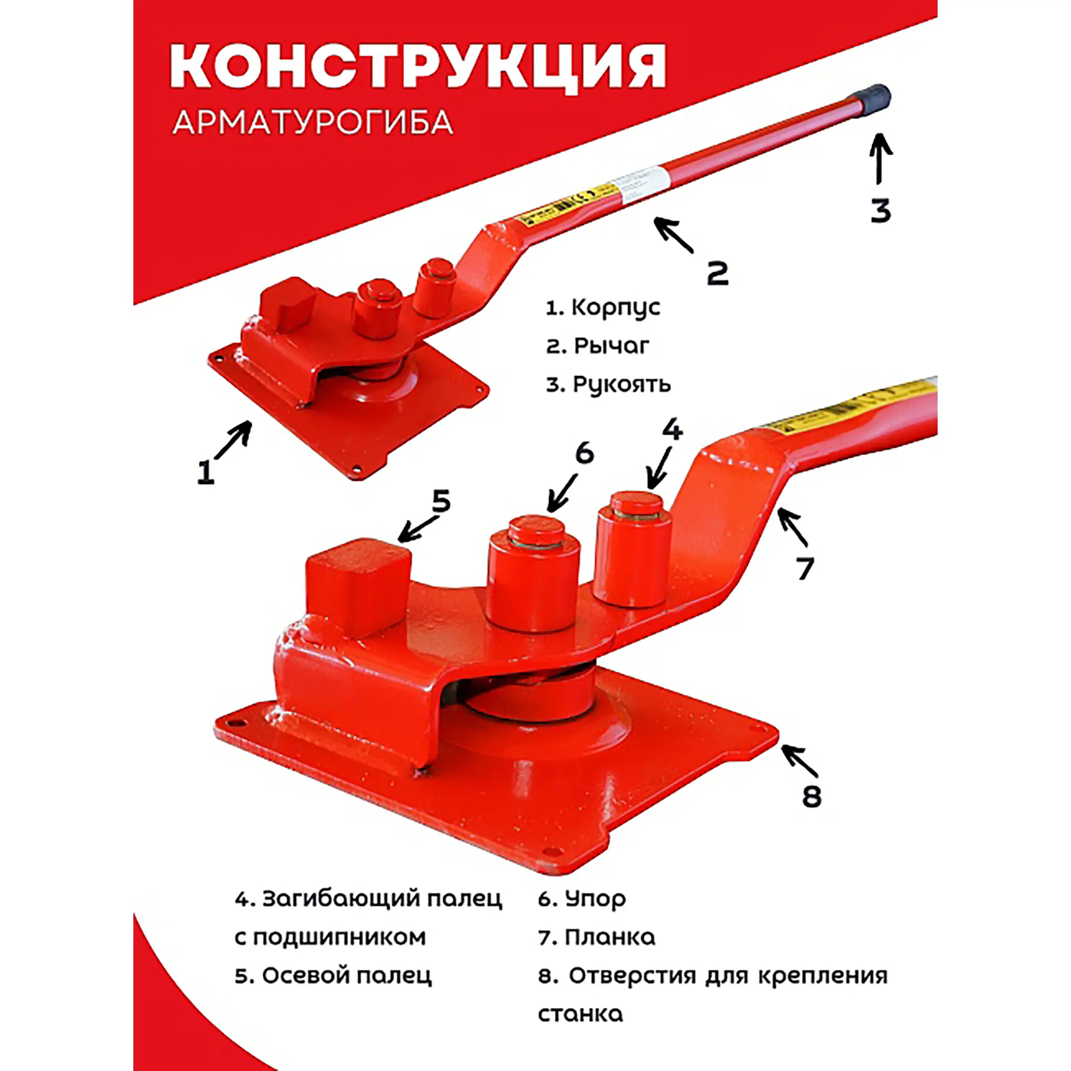 Ручной станок для гибки арматуры 16PT