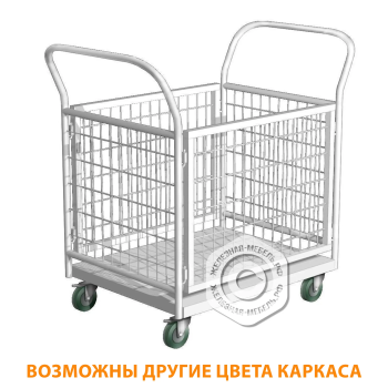 Тележка медицинская межкорпусная ТМк (каркас белый)