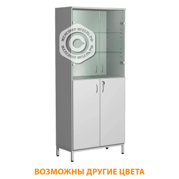 Шкаф для лабораторной посуды ШЛП-4 (корпус ЛДСП серый, каркас серый)