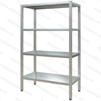 Стеллаж полочный СПЛп &laquo;Profi Inox&raquo; 1600х1000х500 (полка перфорация 4 шт.)