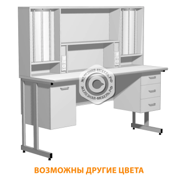 Стол для титрования СТ-203 &laquo;Премиум&raquo; (столешница постформинг серый, ЛДСП серый, каркас серый)