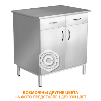 Тумба стационарная металлическая СЛМ-4.2 (столешница сталь, каркас белый)