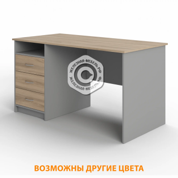 Стол рабочий СрТ-13 (1200х700х750) с тумбой (корпус ЛДСП серый, столешница ЛДСП дуб вотан)