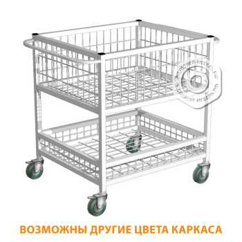 Тележка медицинская межкорпусная ТМк-3 (каркас белый)