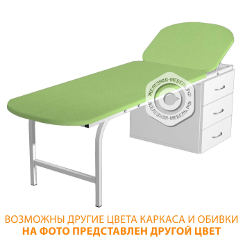 Кушетка смотровая со встроенной тумбой КС/2 (1950х800х550) (кожзам Эконом белый, каркас белый)