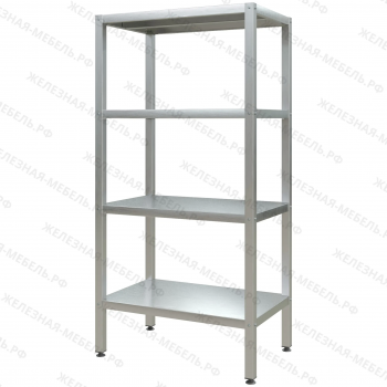 Стеллаж полочный СПЛп &laquo;Profi Inox&raquo; 1600х800х500 (полка сплошная 4 шт.)