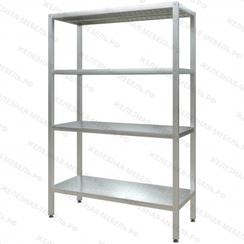 Стеллаж полочный СПЛп &laquo;Profi Inox&raquo; 1800х1200х500 (полка перфорация 4 шт.)
