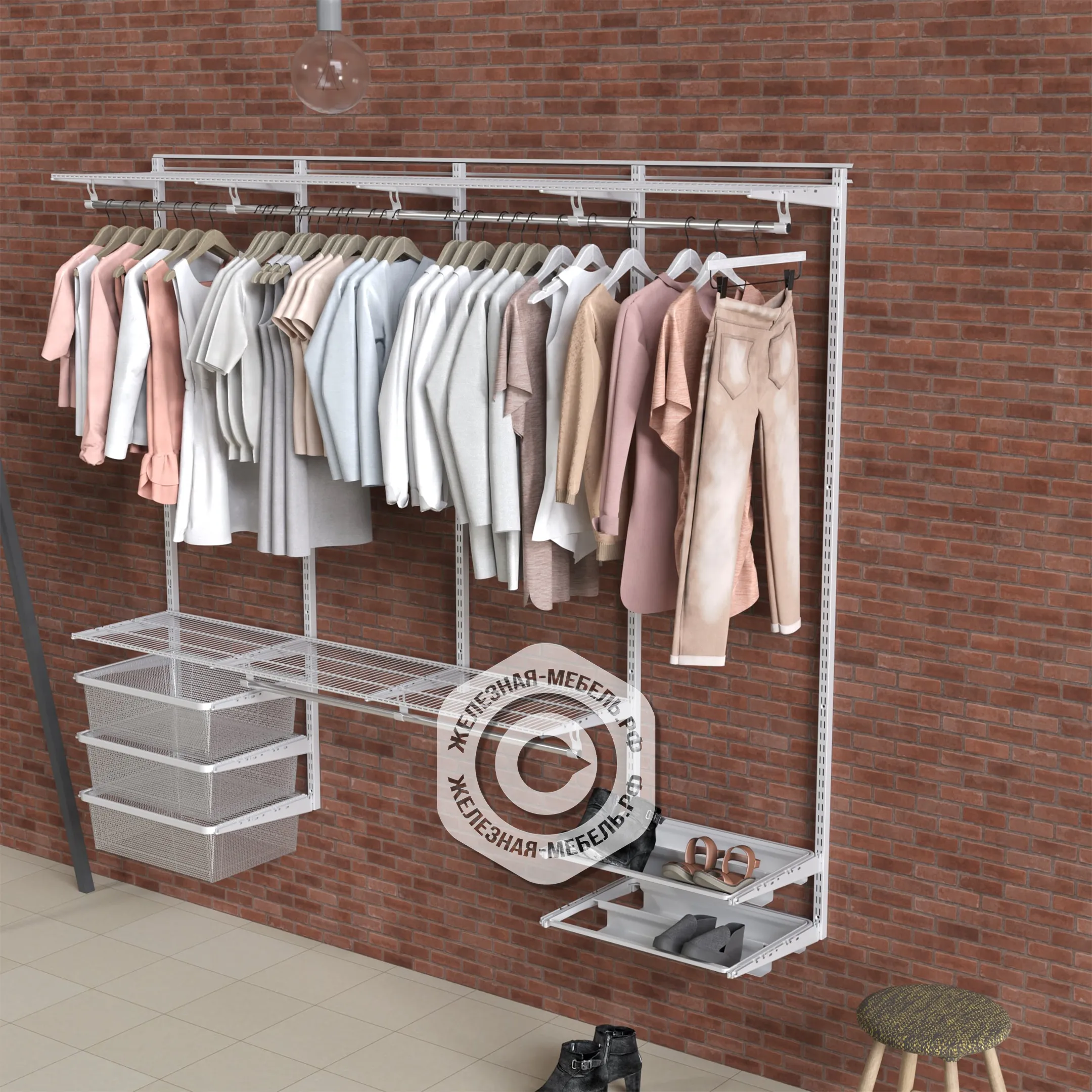 Гардеробная система ПРАКТИК Home Прихожая Large 13 белая