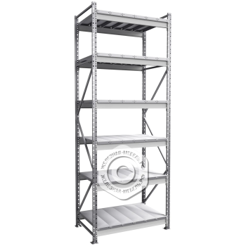 Стеллаж MS Pro Z 2500х900х600 (6 ярусов с секционным настилом)