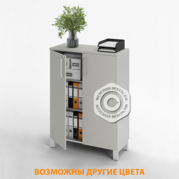 Шкаф для документов ШД-22.1 с замком (ЛДСП серый, каркас серый)