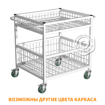 Тележка медицинская межкорпусная ТМк-2 (каркас белый)