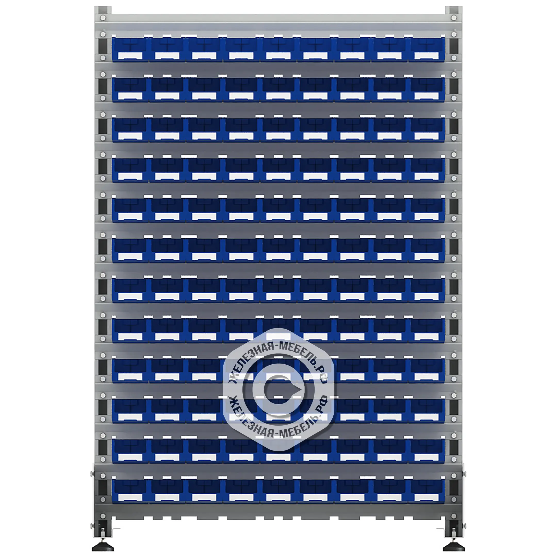 Стеллаж для пластиковых лотков SORTEX двухсторонний 1500x1000x800.01