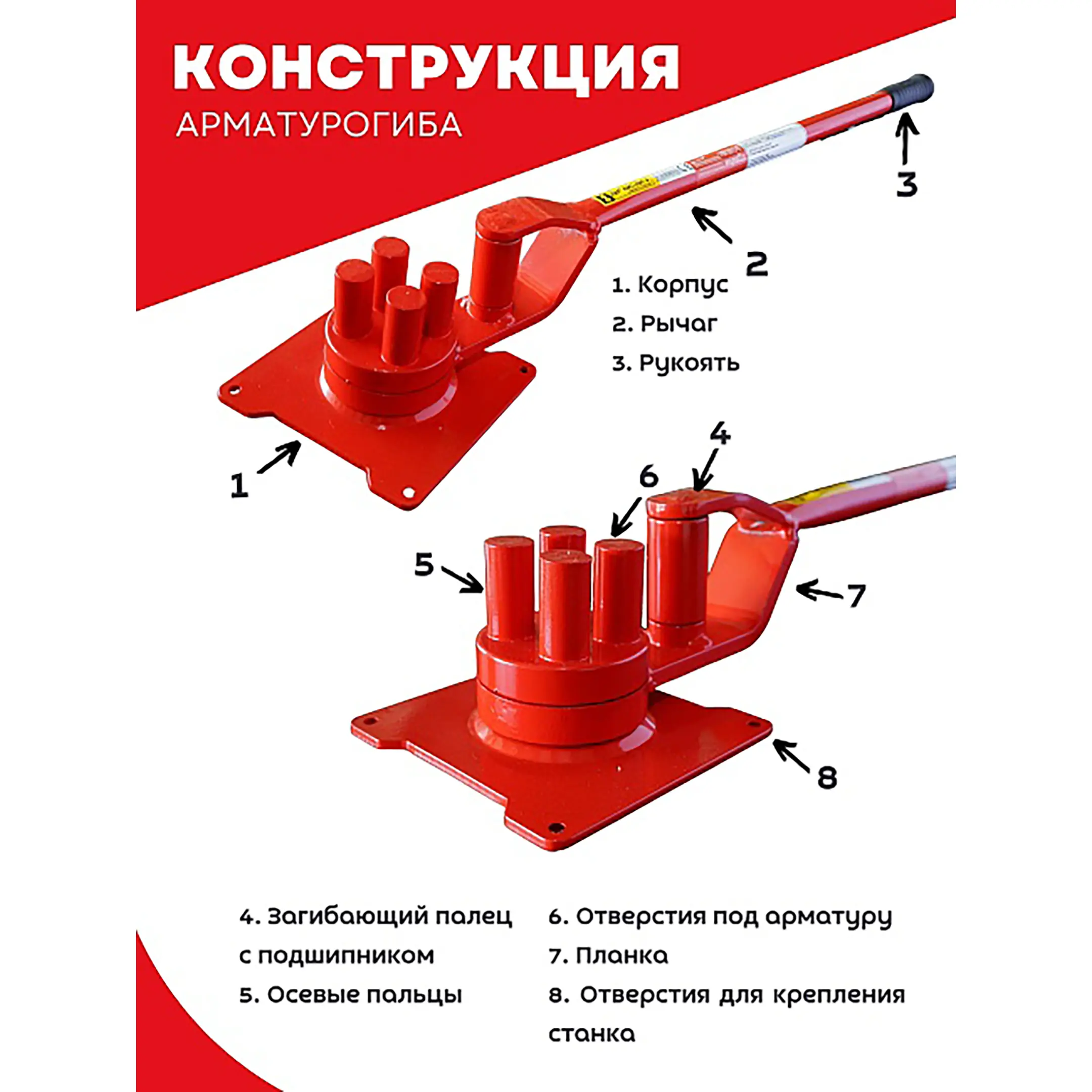 Ручной станок для гибки арматуры 4B