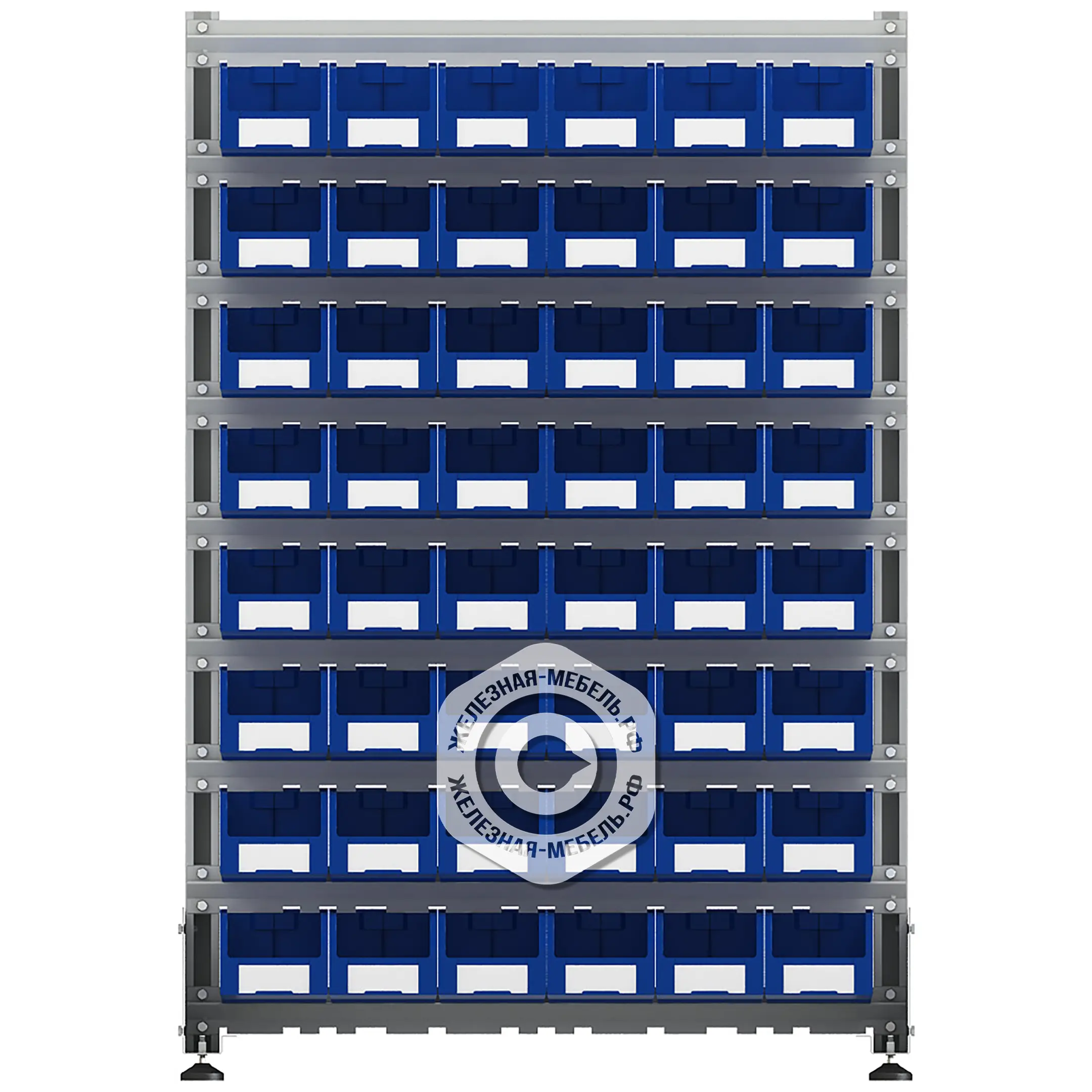 Стеллаж для пластиковых лотков SORTEX односторонний 1500x1000x450.02