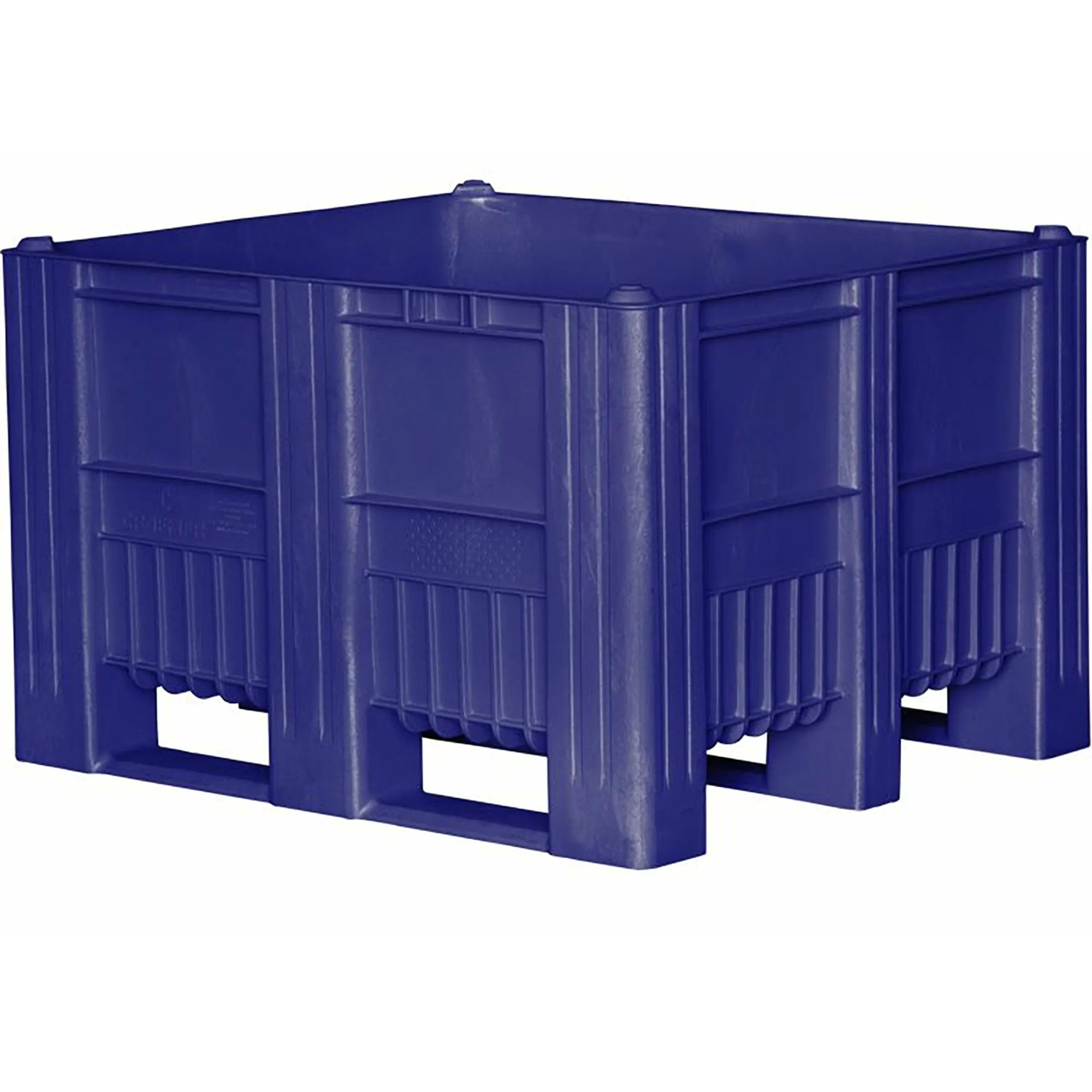 BoxPallet 1200х1000х740 мм сплошной на полозьях арт. C-Box 1210 S (740), без крышки (Синий)