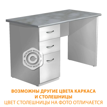Стол рабочий металлический СЛМ-2.1 (столешница постформинг серый, каркас серый)