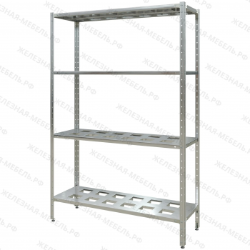 Стеллаж полочный СПЛн &laquo;Norma Inox&raquo; 1800х1200х400 (полка-решетка 4 шт.)