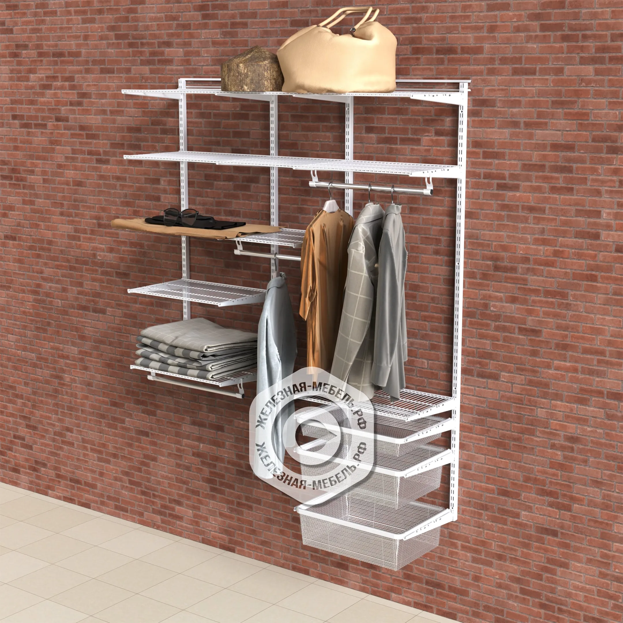 Гардеробная система ПРАКТИК Home Прихожая Medium 13 белая