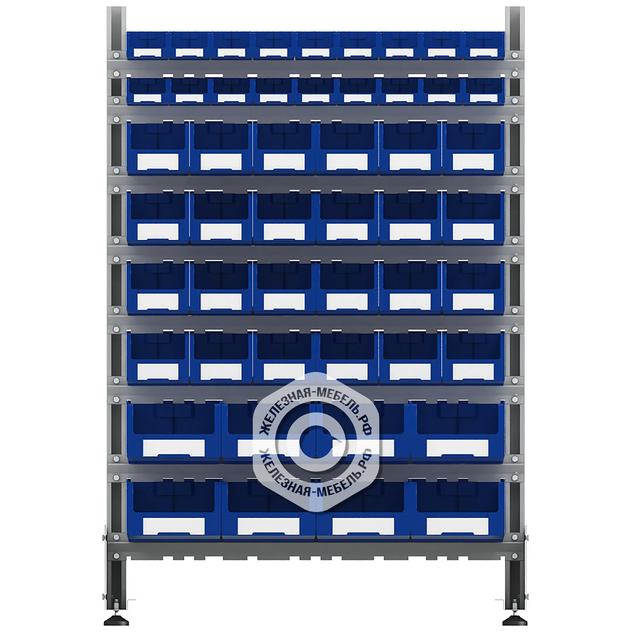 Стеллаж для пластиковых лотков SORTEX двухсторонний 1500x1000x800.06