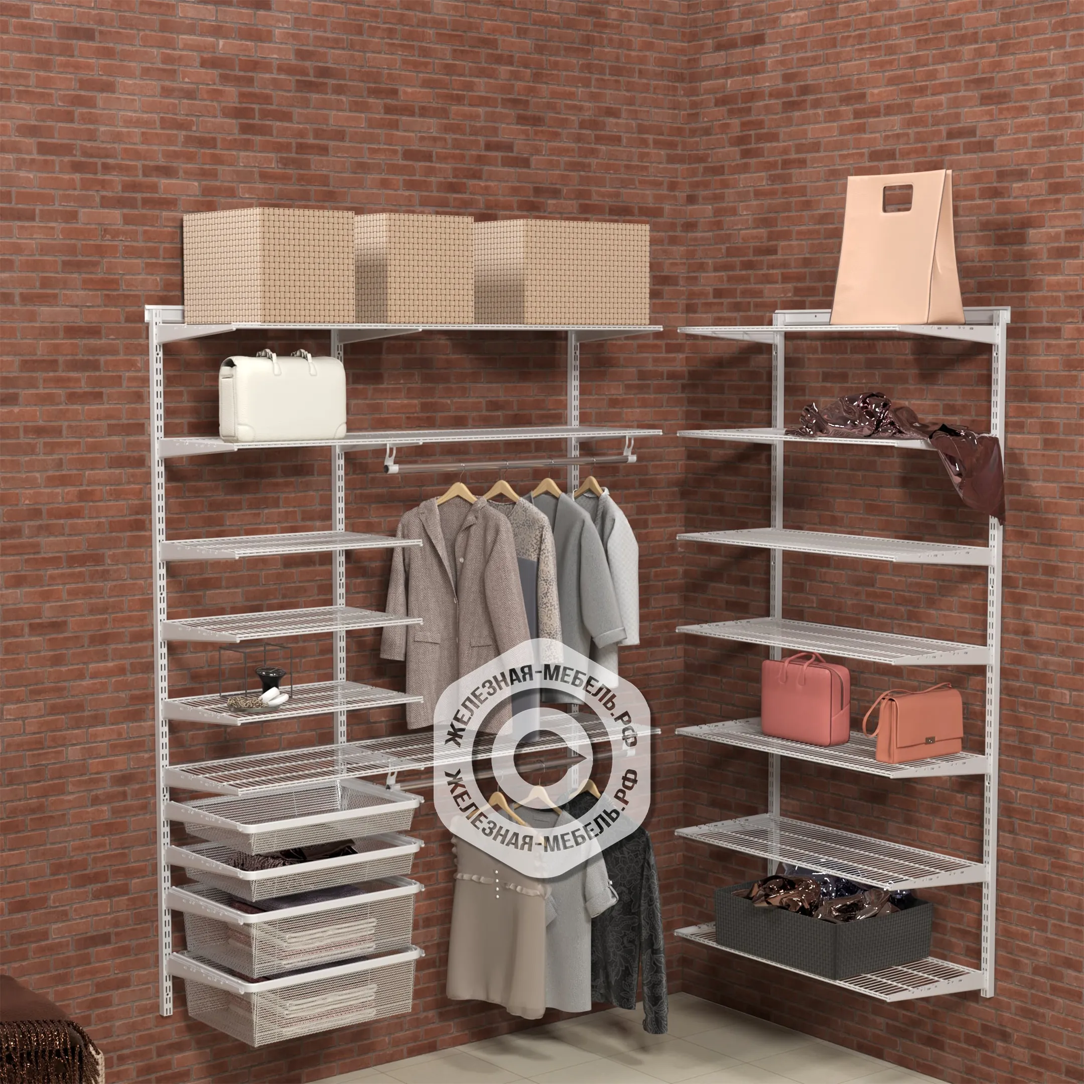 Гардеробная система ПРАКТИК Home Прихожая Large 2 белая