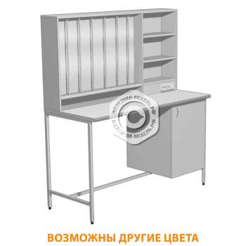 Стол для титрования СТ-101 &laquo;Стандарт&raquo; (столешница постформинг серый, ЛДСП серый, каркас серый)