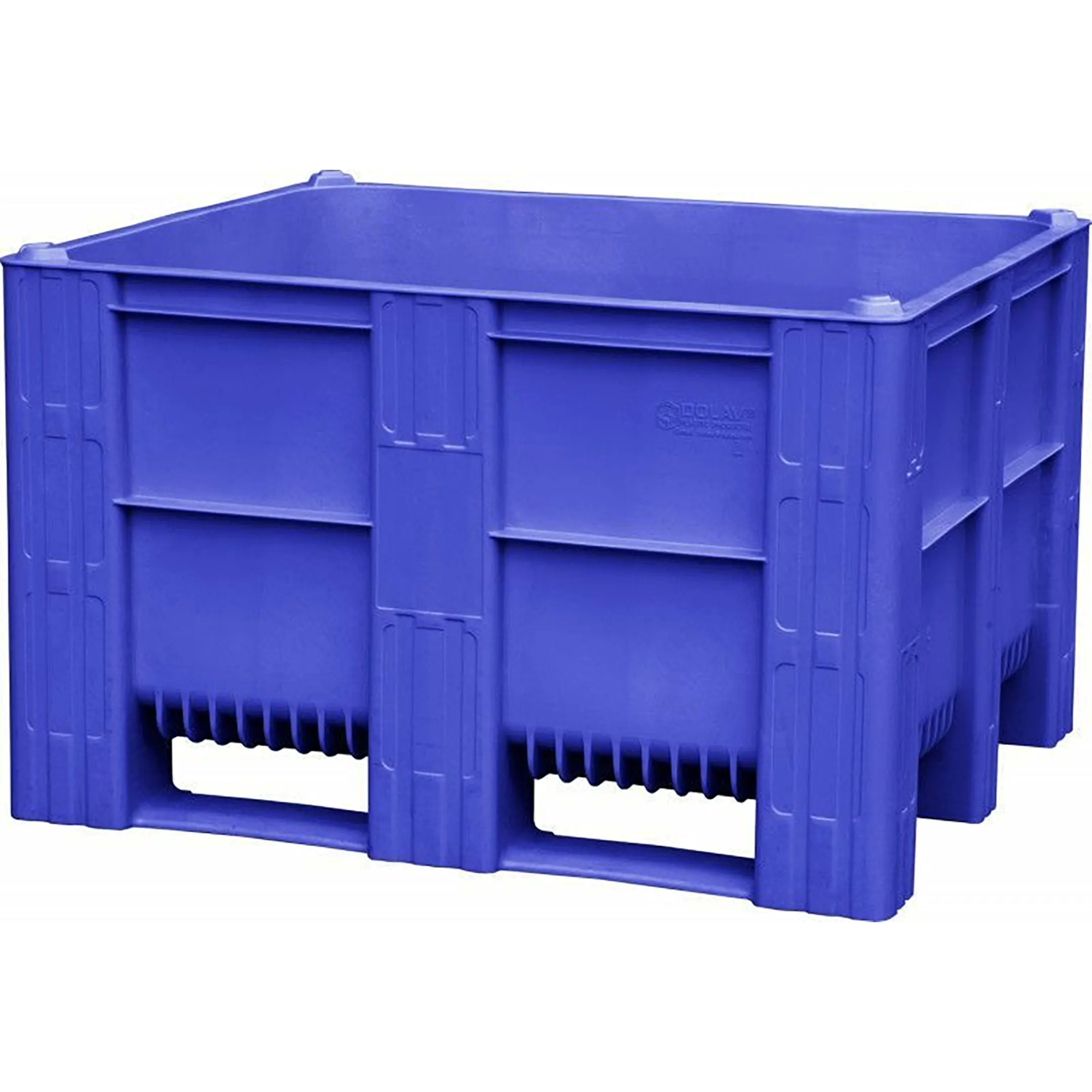 BoxPallet 1200х1000х740 мм сплошной на 3-х полозьях арт. 10-100-ОА-ACE-3, без крышки (Синий)