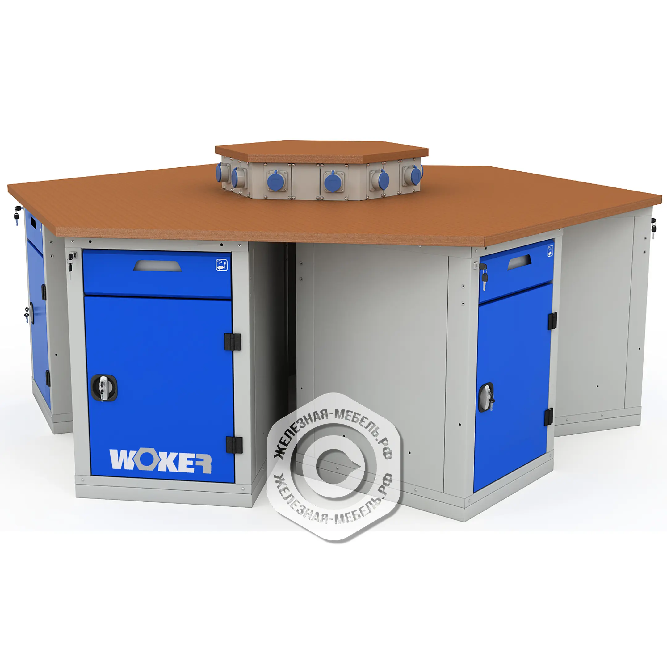Верстак шеститумбовый WOKER PRO 6002.2500