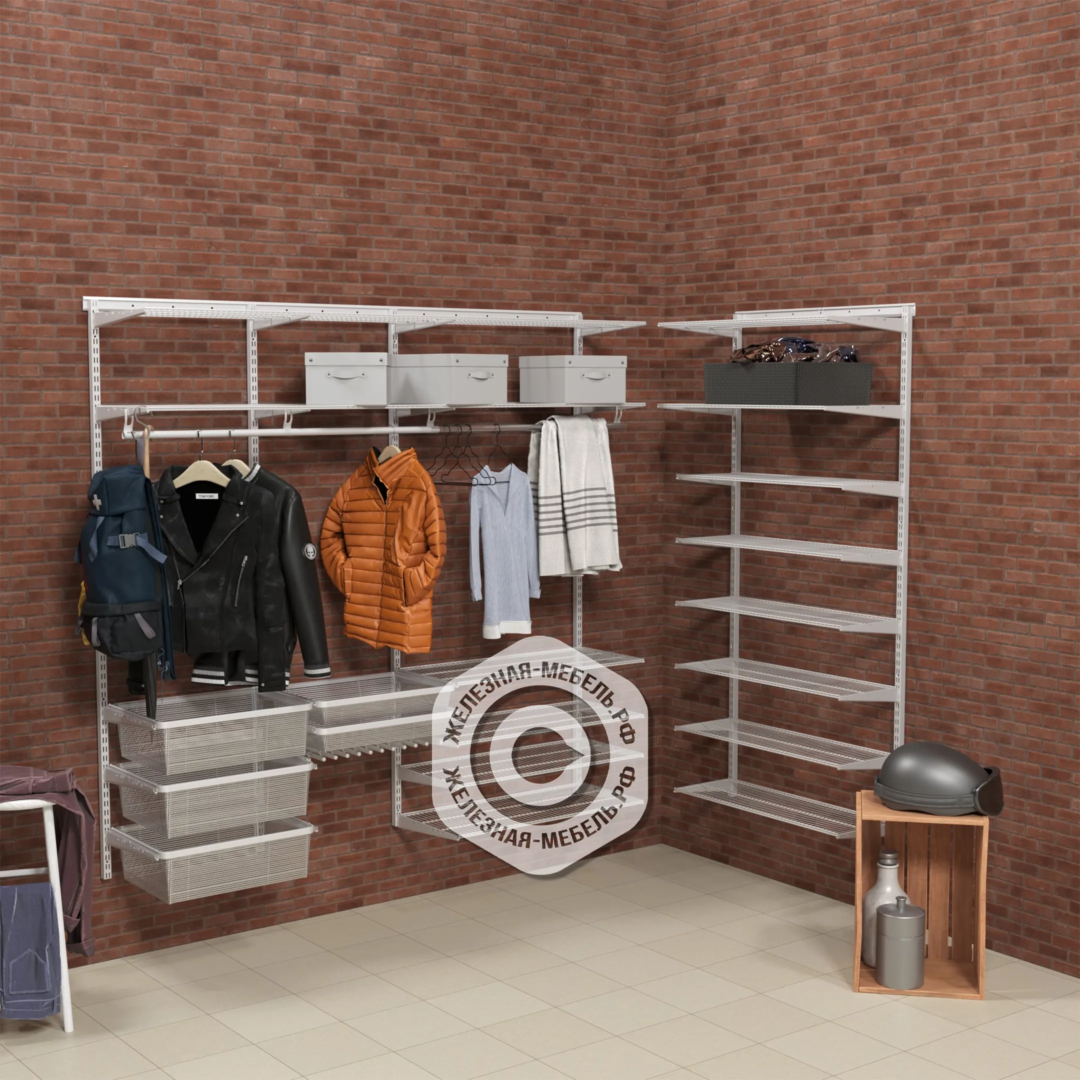 Гардеробная система ПРАКТИК Home Прихожая Large 12 белая