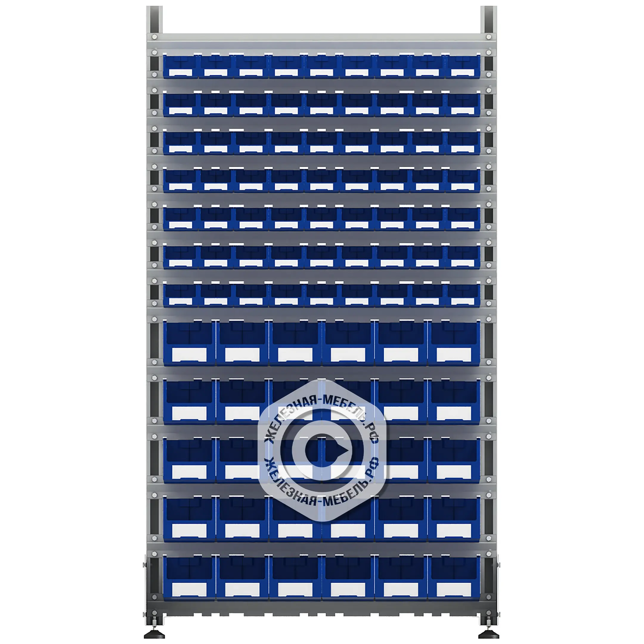 Стеллаж для пластиковых лотков SORTEX односторонний 1800x1000x450.04