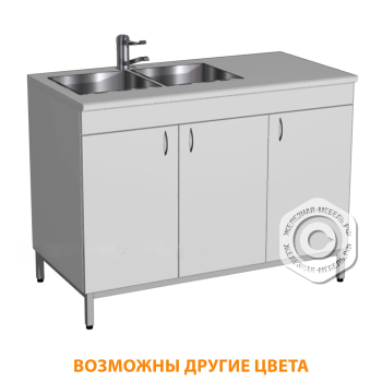 Стол-мойка СТм-107 &laquo;Стандарт&raquo; 1200 (корпус ЛДСП серый, столешница постформинг серый, каркас серый)