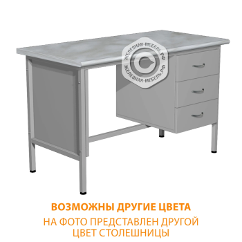 Стол лабораторный СЛ-104 &laquo;Стандарт&raquo; (1400х600х750) (постформинг серый, каркас серый)