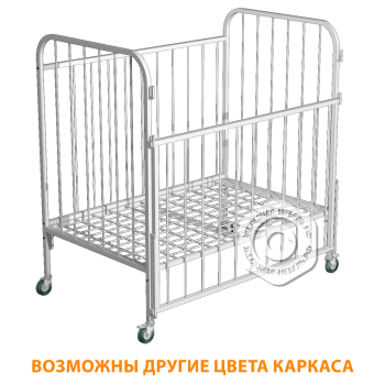 Кровать детская (1-5 лет) с ограждением КД (каркас белый), матрац