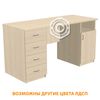 Стол рабочий с двумя тумбами СрТ-8.1 (ЛДСП дуб молочный)