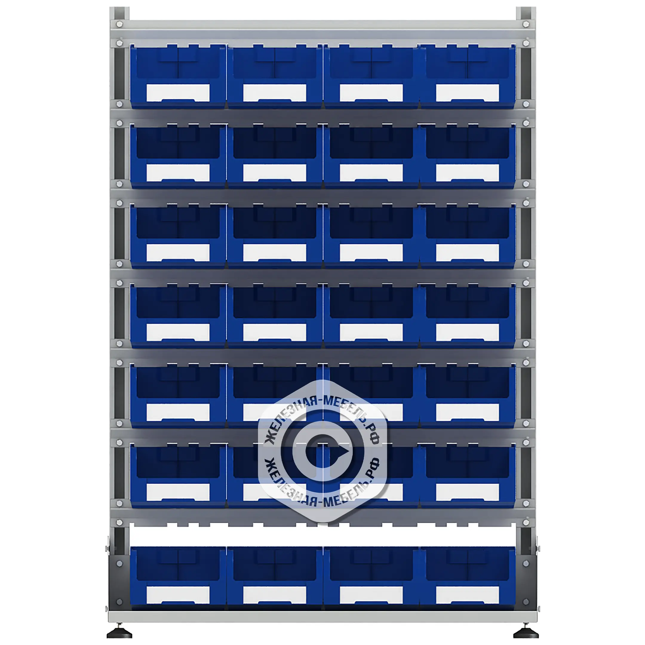 Стеллаж для пластиковых лотков SORTEX односторонний 1500x1000x450.03