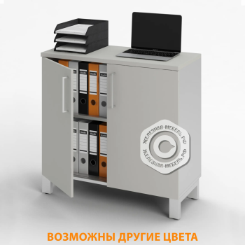 Шкаф для документов ШД-21.1 с замком (ЛДСП серый, каркас серый)