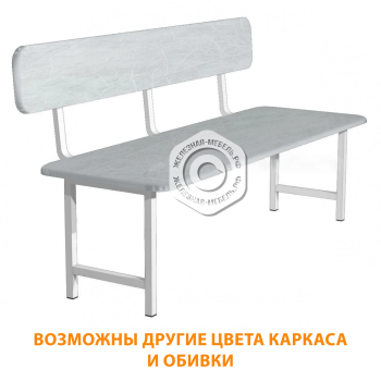 Банкетка трехместная БМ-3х (кожзам Эконом светло-серый, каркас белый)