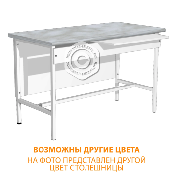 Стол лабораторный СЛ-107/1 &laquo;Стандарт&raquo; (1400х600х750) (постформинг серый, каркас белый)
