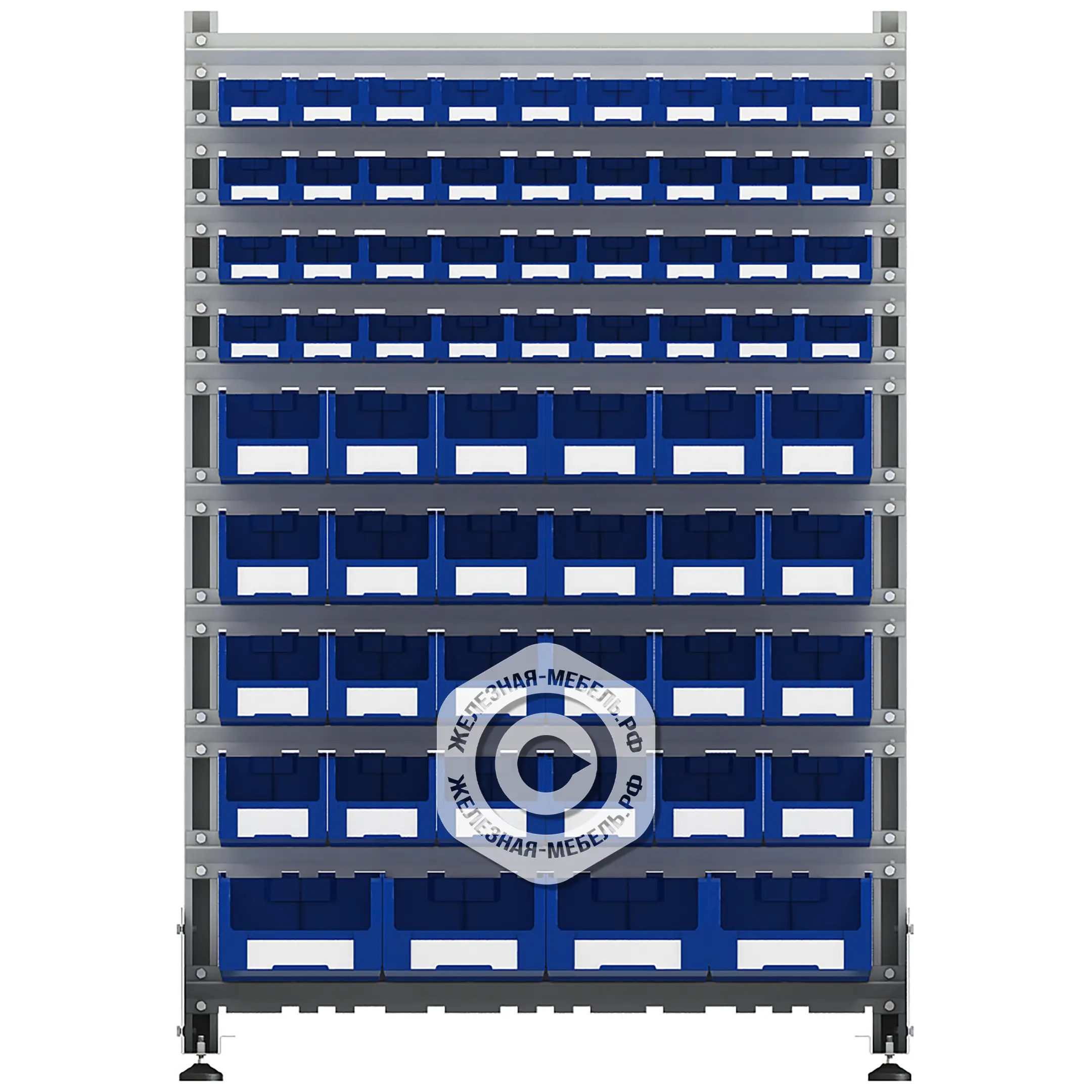 Стеллаж для пластиковых лотков SORTEX двухсторонний 1500x1000x800.05