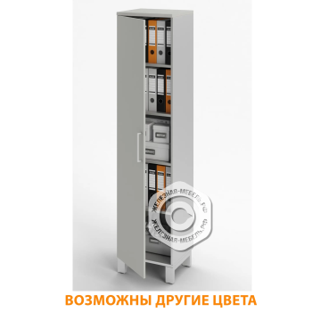 Шкаф для документов П-23.1 с замком (ЛДСП серый, каркас серый)