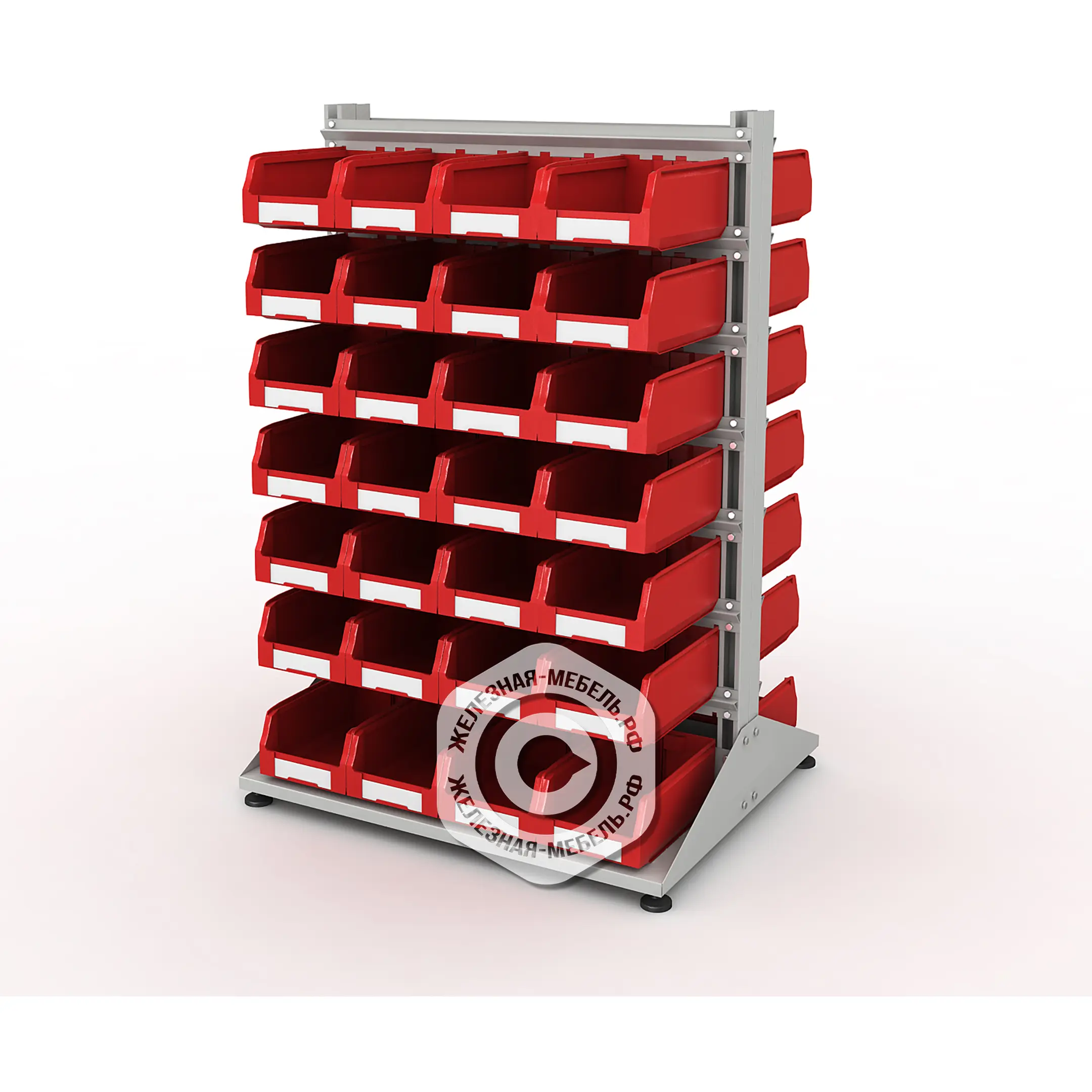Стеллаж для пластиковых лотков SORTEX двухсторонний 1500x1000x800.03