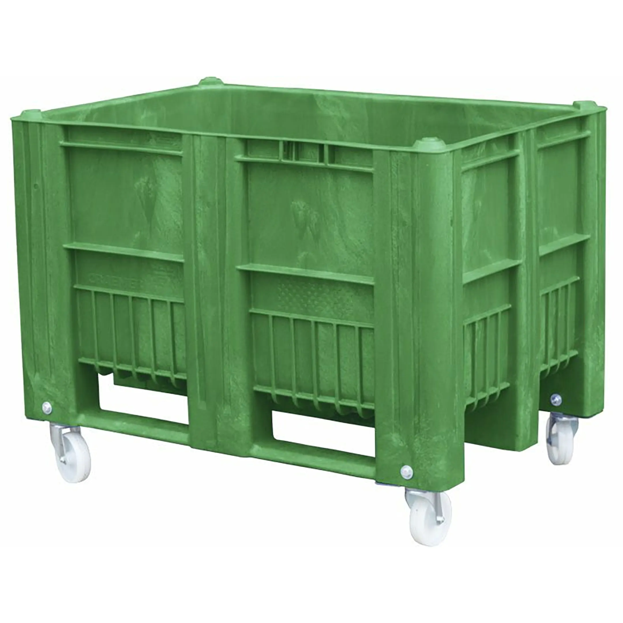 Контейнер 1200х800х900 сплошной на колёсах арт. C-Box 1208 SW (900), без крышки (Зелёный)