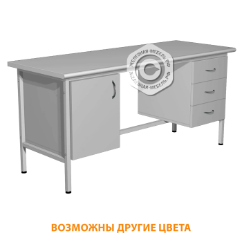Стол лабораторный СЛ-106 &laquo;Стандарт&raquo; (1500х600х750) (постформинг серый, каркас серый)