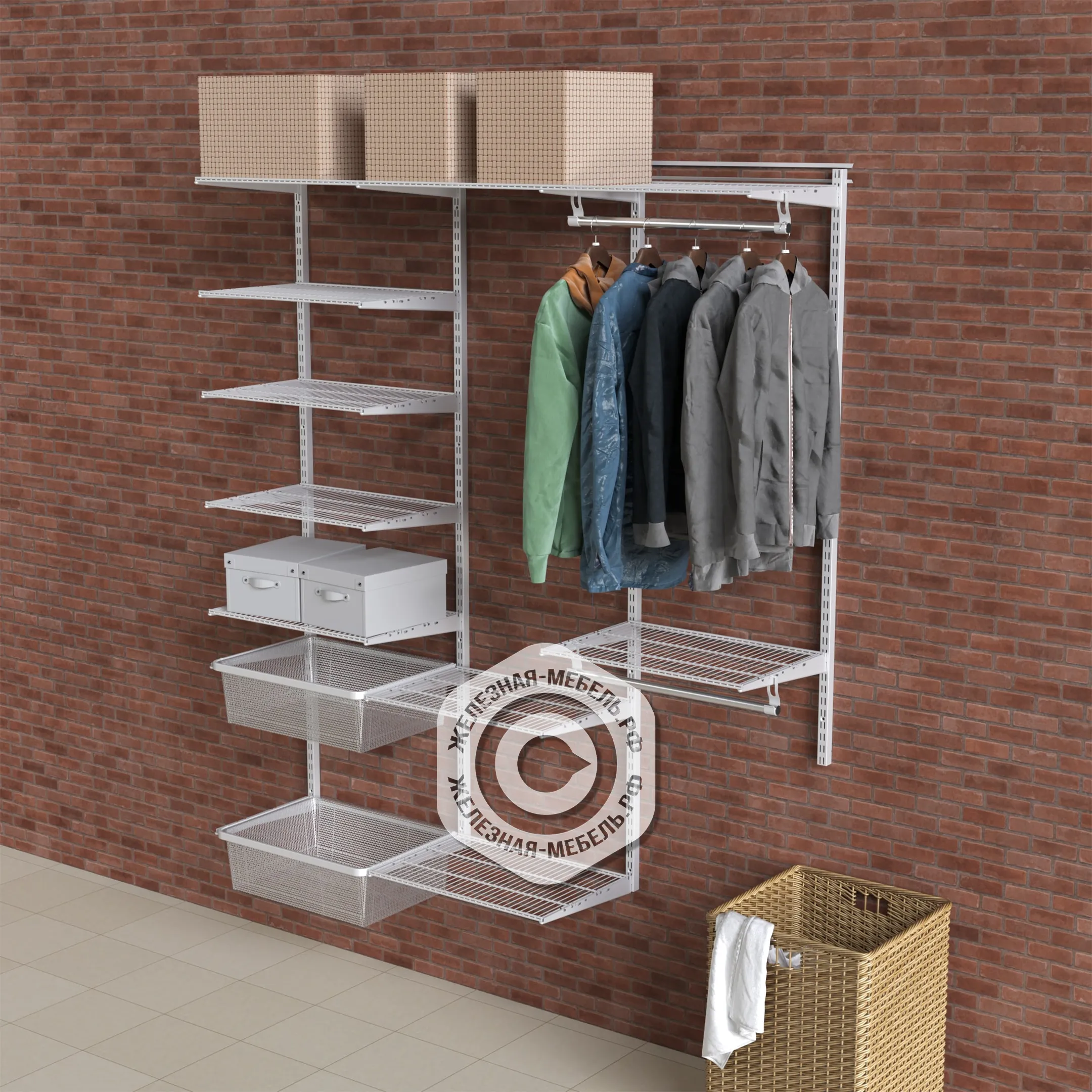Гардеробная система ПРАКТИК Home Прихожая Medium 16 белая