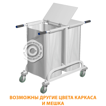 Тележка для белья ТБ-4 (кожзам Эконом белый, каркас белый)