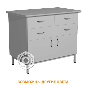Стол-тумба СЛ-111/2.2 &laquo;Стандарт&raquo; (корпус ЛДСП серый, столешница постформинг серый, каркас серый)