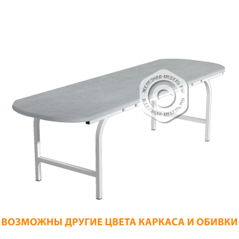 Кушетка смотровая КС-1 (550х1950х600) (кожзам Эконом серый, каркас белый)