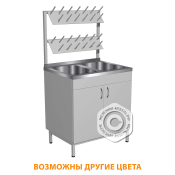 Стол-мойка СТм-102/1 &laquo;Стандарт&raquo; (корпус ЛДСП серый, каркас серый)